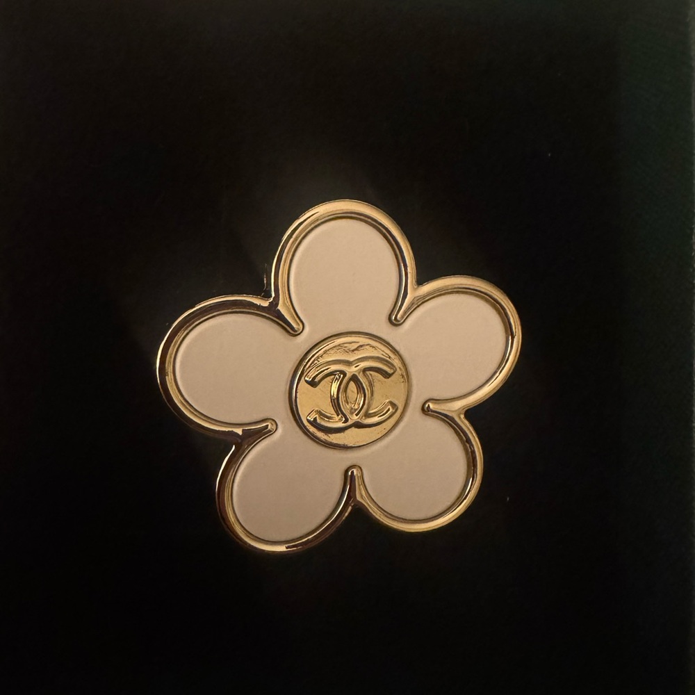 Upcycled CHANEL Gold and Cream Floral Brooch